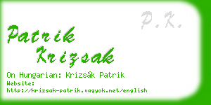 patrik krizsak business card